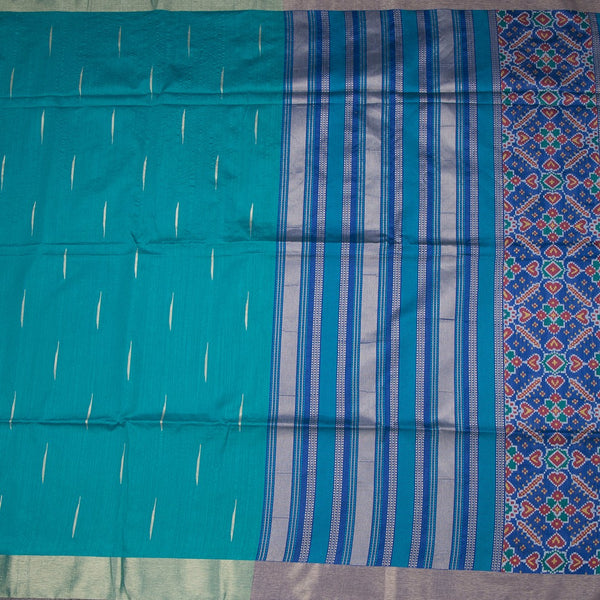 Raw Silk Peacock Green Saree With Malli Moggu Design And Zari Border
