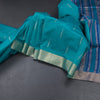 Raw Silk Peacock Green Saree With Malli Moggu Design And Zari Border