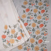 Cotton Cream Painted With Thread Work Saree