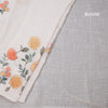 Cotton Cream Painted With Thread Work Saree