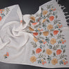 Cotton Cream Painted With Thread Work Saree