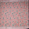 Semi Linen Peach Floral Printed Saree 02