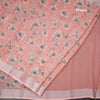 Semi Linen Peach Floral Printed Saree 02
