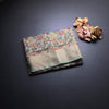 Semi Linen Pista Green Floral Printed Saree 03