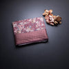 Semi Linen Maroon Floral Printed Saree 02