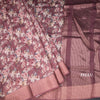 Semi Linen Maroon Floral Printed Saree 02