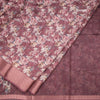 Semi Linen Maroon Floral Printed Saree 02