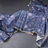 Semi Raw Silk Blue Printed Saree 02