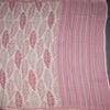 Semi Raw Silk Cream Leaf Printed Saree 03