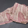Semi Raw Silk Cream Leaf Printed Saree 03