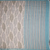 Semi Raw Silk Cream Leaf Printed Saree 04