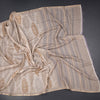 Semi Raw Silk Cream Leaf Printed Saree 05