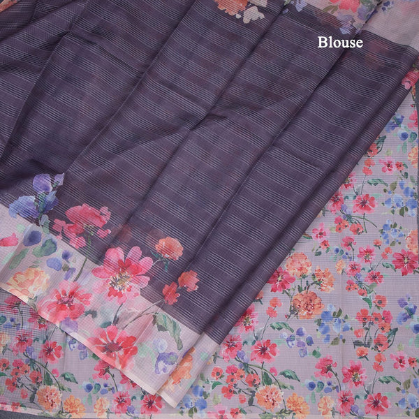 Kota Plum Purple Floral Printed Saree