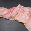 Semi Linen Rose Pink Floral Printed Saree