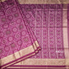 Semi Raw Silk Magenta Pink Printed Saree