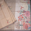 Raw Silk Multi Colour Checked Saree With Paint Work 04