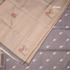 Raw Silk Multi Colour Checked Saree With Paint Work 04