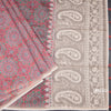 Semi Linen Red Printed Saree And Thread Pallu