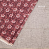 Semi Linen Maroon Printed Saree And Thread Pallu