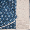 Semi Linen Peacock Blue Printed Saree And Thread Pallu