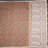 Semi Linen Orange Printed Saree And Thread Pallu
