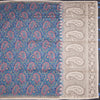 Semi Linen Blue Printed Saree And Thread Pallu