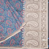 Semi Linen Blue Printed Saree And Thread Pallu