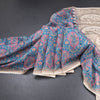 Semi Linen Blue Printed Saree And Thread Pallu