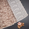 Semi Linen Light Brown Printed Saree And Thread Pallu