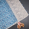 Semi Linen Light Blue Printed Saree And Thread Pallu