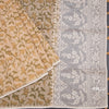 Semi Linen Sandal Printed Saree And Thread Pallu