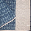 Semi Linen Dark Blue Printed Saree And Thread Pallu