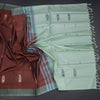 Vaazhai Naar Cinnamon Brown Saree With Thread Buttas And Contrast Pallu