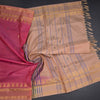 Vaazhai Naar Rose Pink Saree With Thread Buttas And Contrast Pallu