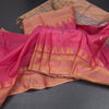 Vaazhai Naar Rose Pink Saree With Thread Buttas And Contrast Pallu