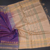 Vaazhai Naar Purple Saree With Thread Buttas And Contrast Pallu 03
