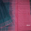 Vaazhai Naar Teal Green Saree With Thread Buttas And Contrast Pallu