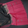 Vaazhai Naar Shot Colour Saree With Thread Buttas And Contrast Pallu 05