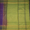 Vaazhai Naar Shot Colour Saree With Thread Buttas And Contrast Pallu 06