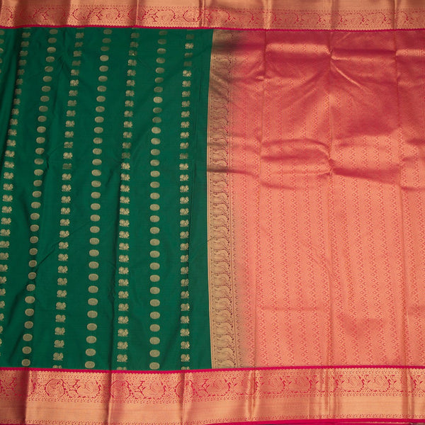 Art Silk Dark Green Zari Worked Saree 03