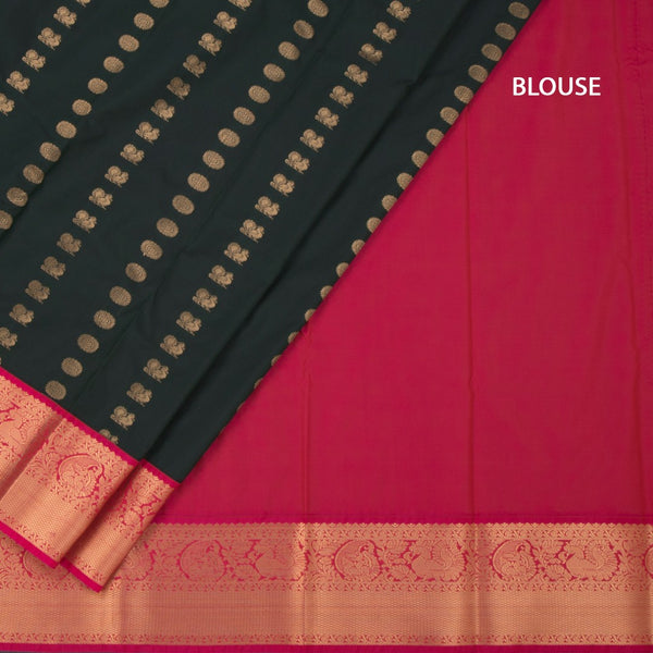 Art Silk Bottle Green Zari Worked Saree