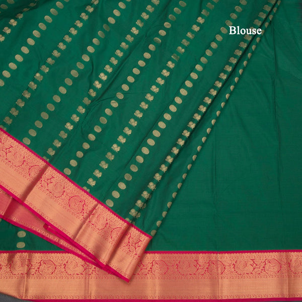 Art Silk Dark Green Zari Worked Saree 03