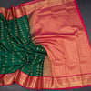 Art Silk Dark Green Zari Worked Saree 03