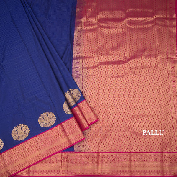 Art Silk Royal Blue Zari Worked Saree
