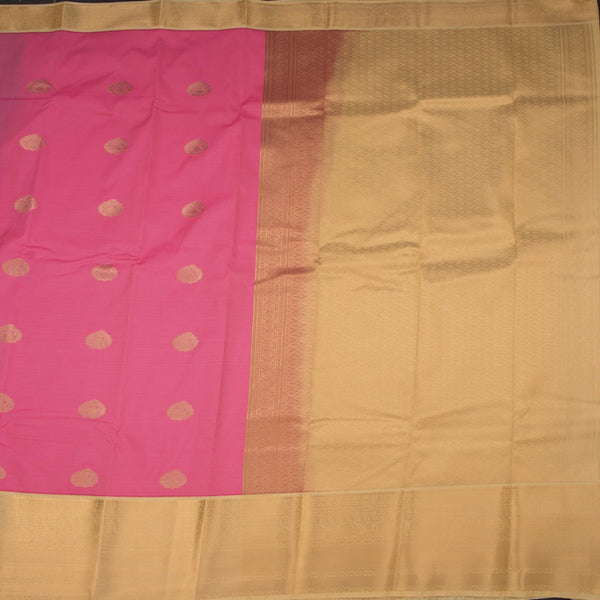 Art Silk Rose Pink Zari Worked Saree 03
