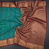 Art Silk Jade Green Zari Worked Saree 02
