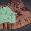 Art Silk Mint Green Zari Worked Saree