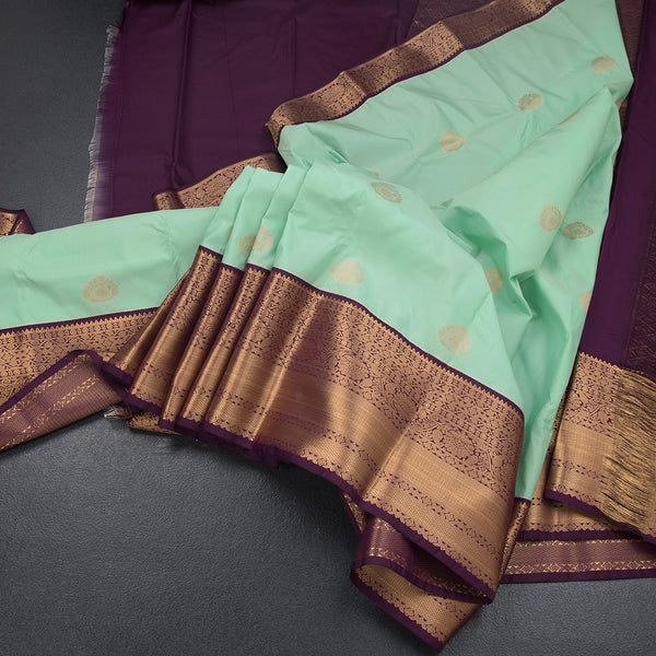 Art Silk Mint Green Zari Worked Saree