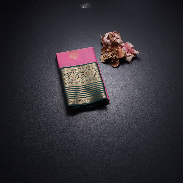 Art Silk Taffy Pink Zari Worked Saree - Kumaran Silks