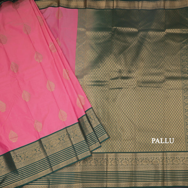 Art Silk Taffy Pink Zari Worked Saree - Kumaran Silks
